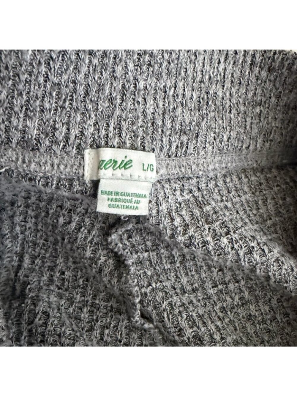 Aerie Gray Size Large Elastic Waist Waffle Jogger Loungewear Relaxed Casual - Picture 5 of 5